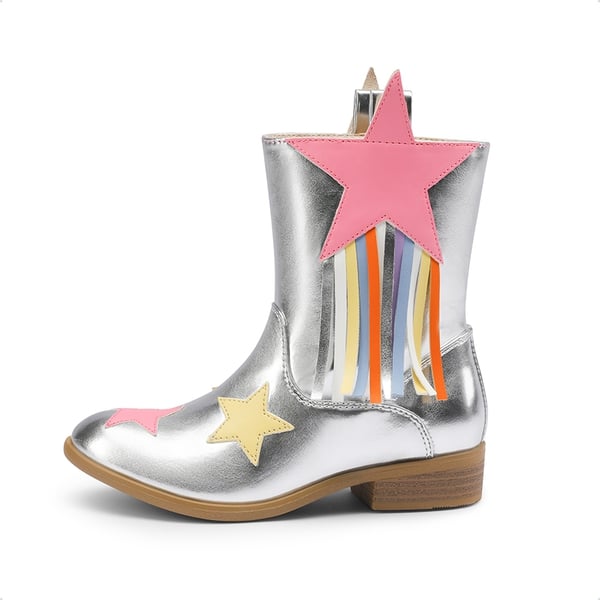 Kids Star Tassel Cowgirl Boots - SILVER - 1